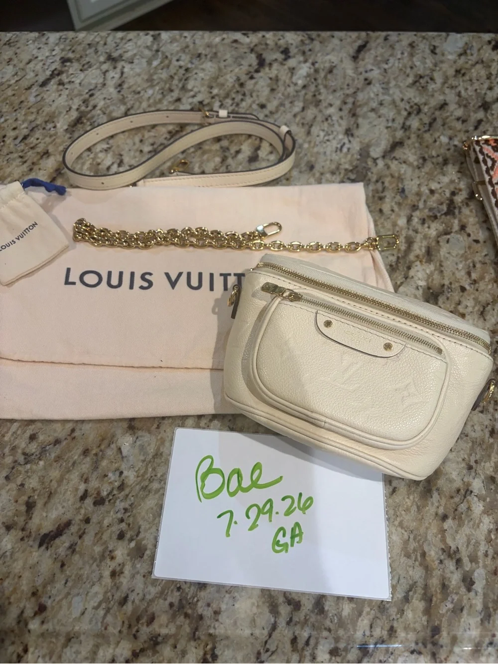 Louis Vuitton Cream Monogram Empreinte Crossbody Bumbag